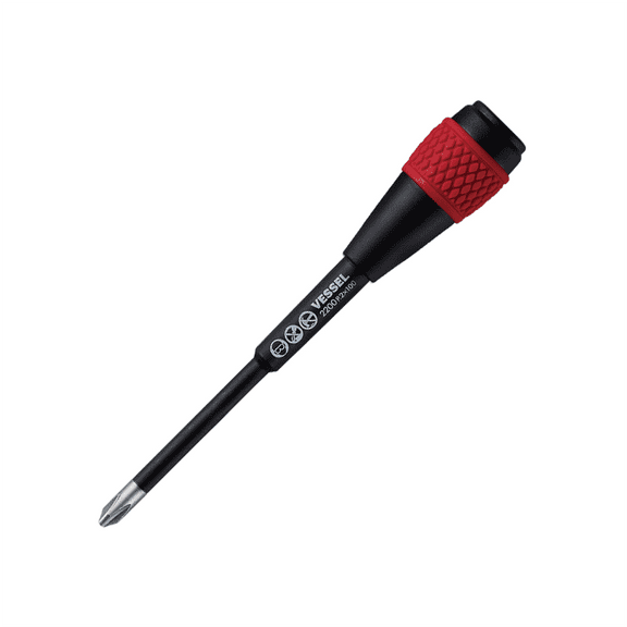 Vessel Tools No.2200B Ball Ratchet Screwdriver Reversible Blade PH2x100
