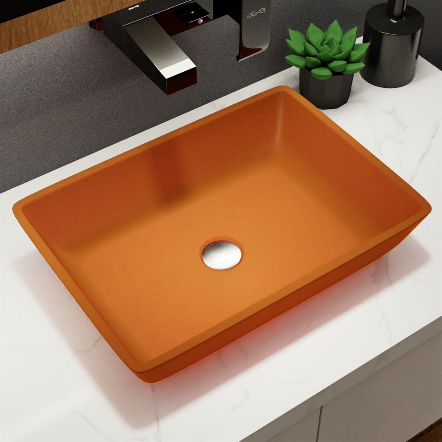 Vessel Sink, Bathroom Vessel Sink, Tempered Glass Matte Lavatory Vanity