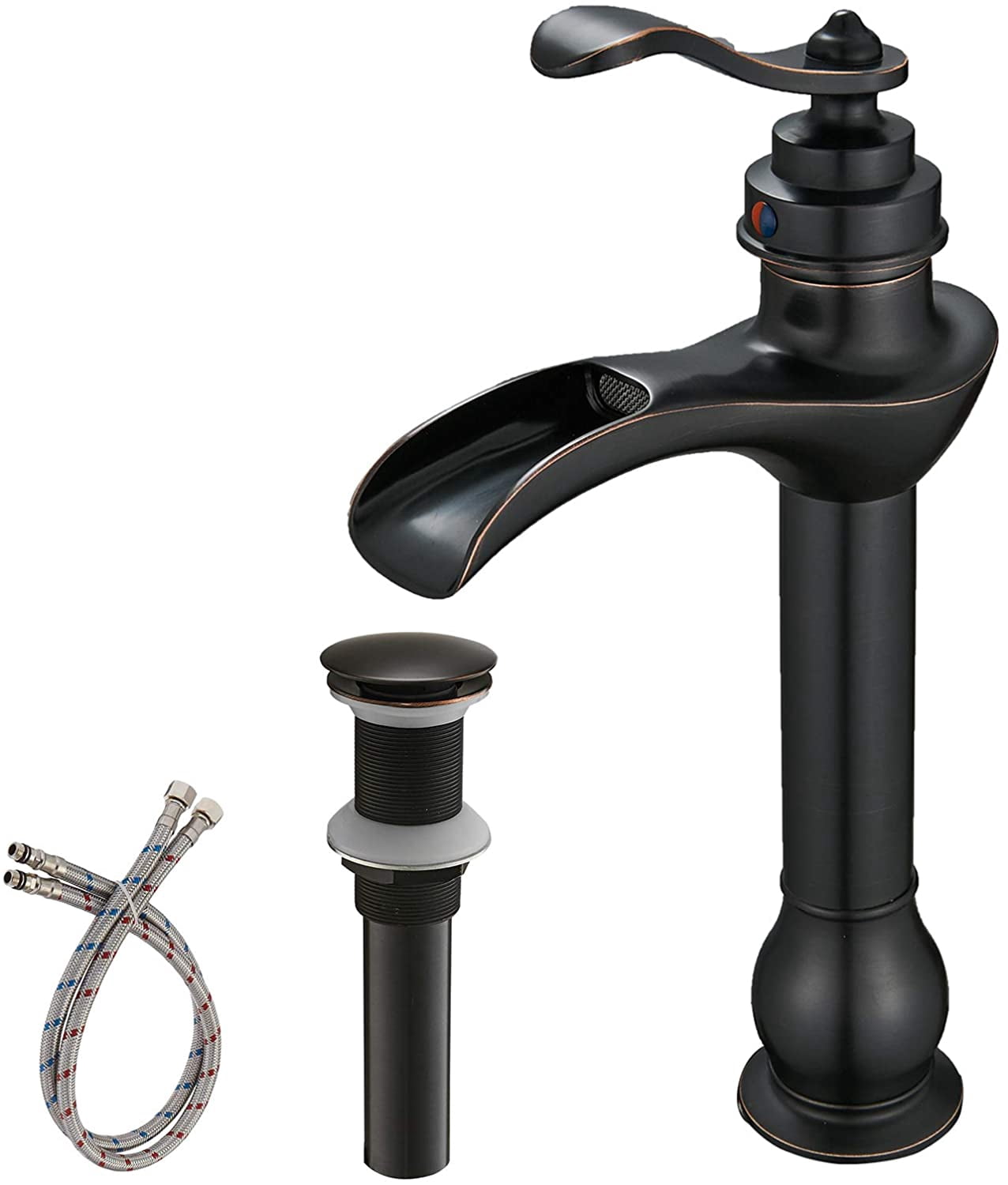 Vessel Sink Faucet Oil Rubbed Bronze Waterfall Farmhouse Rustic with