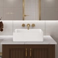 thumbnail image 1 of Vessel Sink Rectangle 19 Inch Bathroom Sink,Rectangular Modern Above Counter Bathroom Sinks White 19x15 Inch Porcelain Ceramic Vessel Vanity Sink Art Basin, Glossy White, 1 of 8