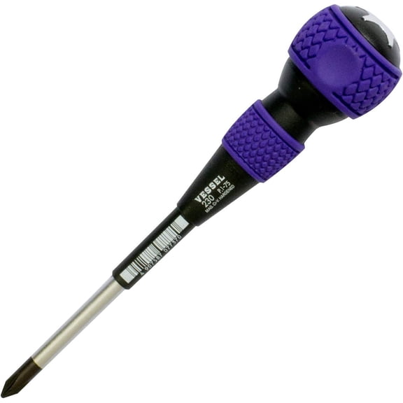 VESSEL Ball Grip Tang-Thru Screwdriver +1x75 (3") No.230 230P175