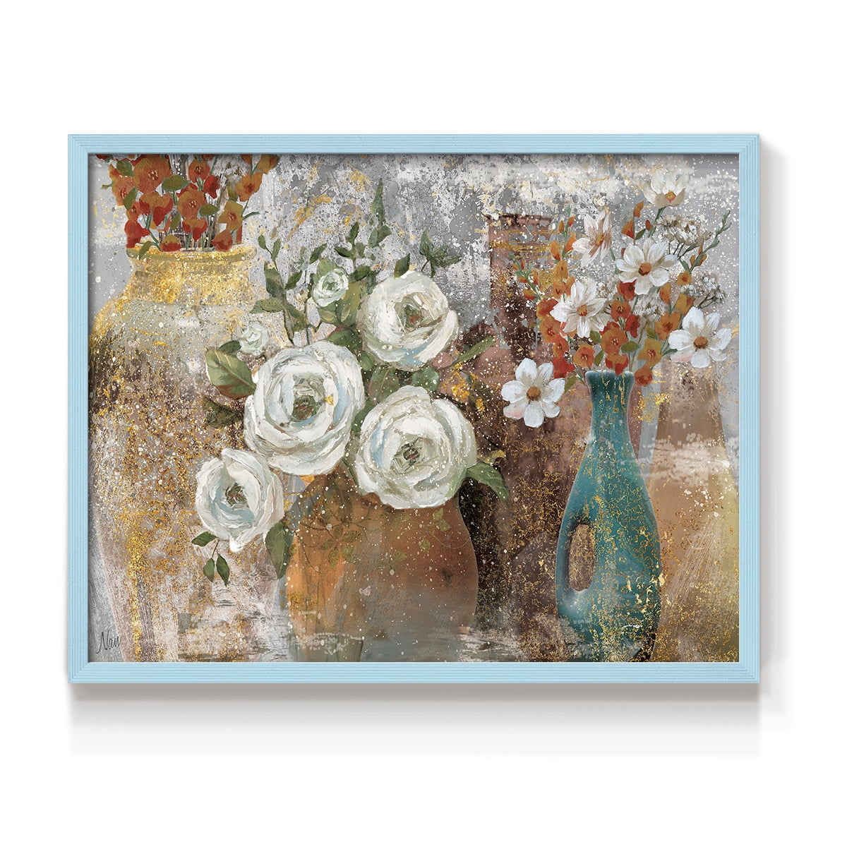 Vessels and Blooms Spice by Nan - Restickable Framed Giclée Print
