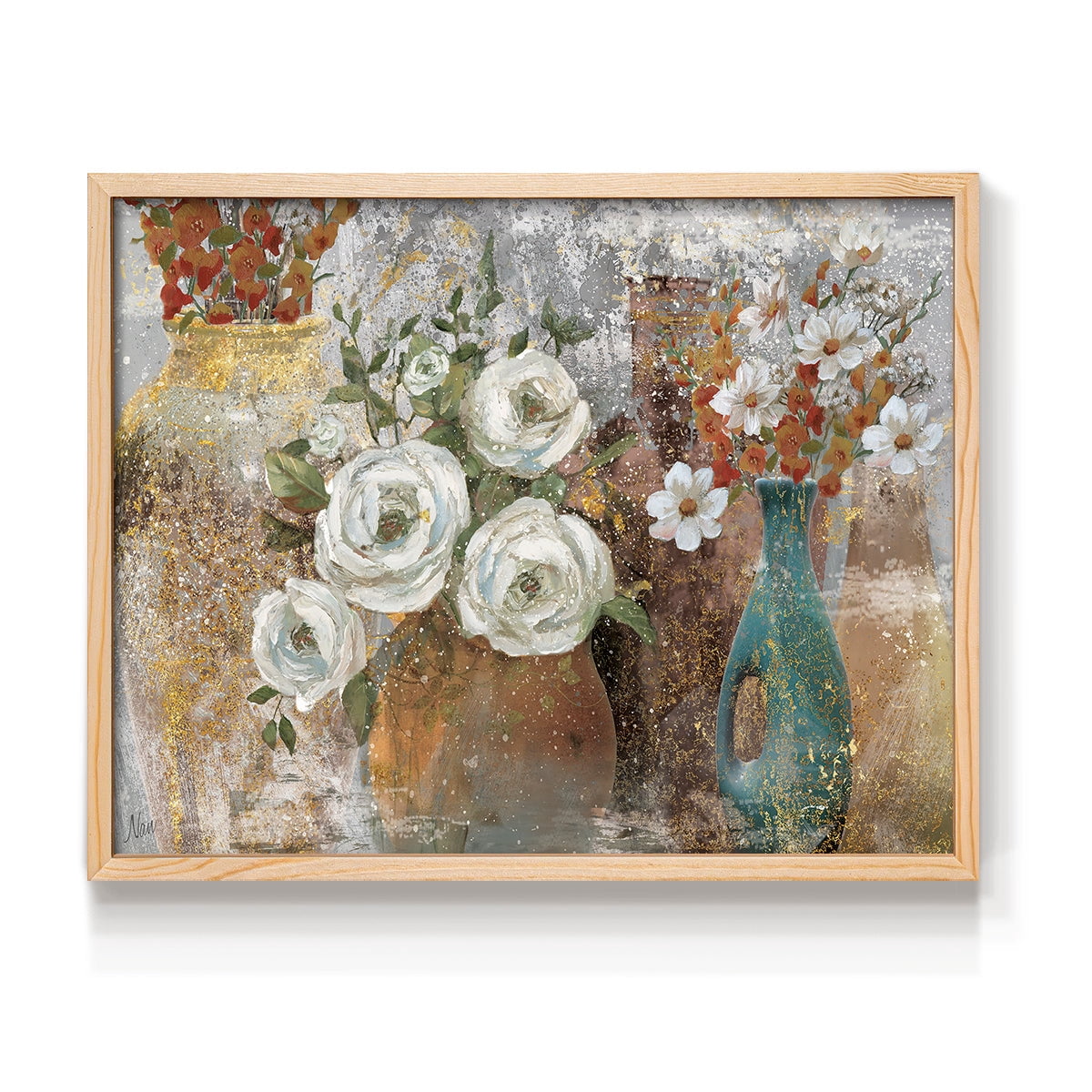 Vessels and Blooms Spice by Nan - Restickable Framed Giclée Print