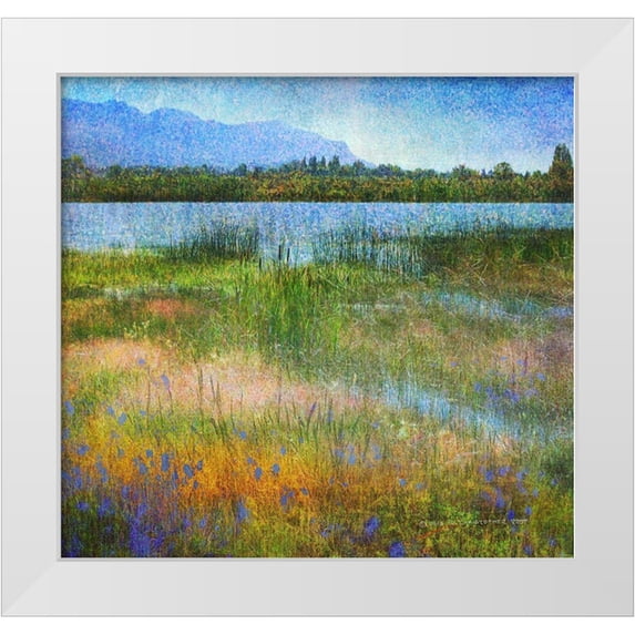 Vest, Chris 21x20 White Modern Wood Framed Museum Art Print Titled - Lake Near Mesa Verde