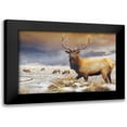thumbnail image 1 of Vest, Chris 24x17 Black Modern Framed Museum Art Print Titled - Jackson Refuge Elk, 1 of 5