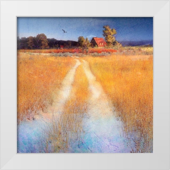 Vest, Chris 26x26 White Modern Wood Framed Museum Art Print Titled - Yellow Road