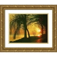 thumbnail image 1 of Vest, Christopher 14x12 Gold Ornate Wood Framed with Double Matting Museum Art Print Titled - Weeping Willows Lac Leman, 1 of 4