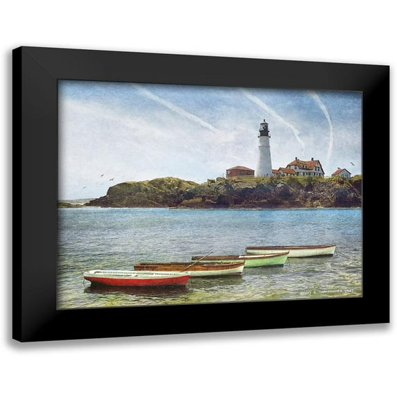Vest, Christopher 24x19 Black Modern Framed Museum Art Print Titled - Portland Head Lighthouse