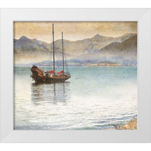 Vest, Christopher 29x26 White Modern Wood Framed Museum Art Print Titled - Vintage Ship