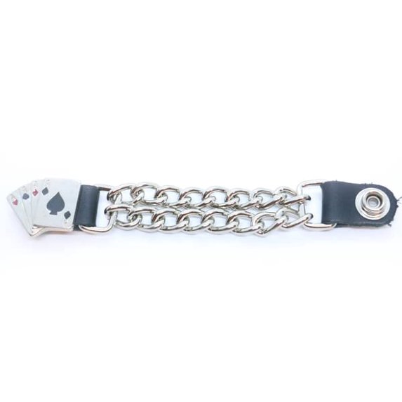 Daniel Smart Motorcycle Vest Extender - Silver Double Chain Biker Vest Extender with Butterfly Design & Snap Button 1-PCS