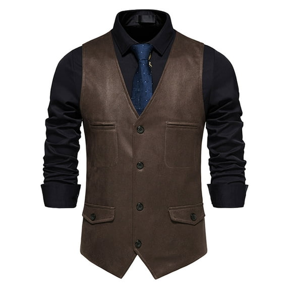 Vest For Men Qiggri Men Solid Fashion Casual Breasted Stage Costume Tops Tanks Blouse Suit Vest For Men