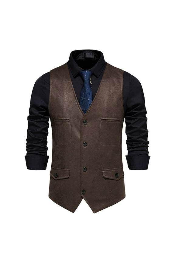 Vest For Men Qiggri Men Solid Fashion Casual Breasted Stage Costume Tops Tanks Blouse Suit Vest For Men