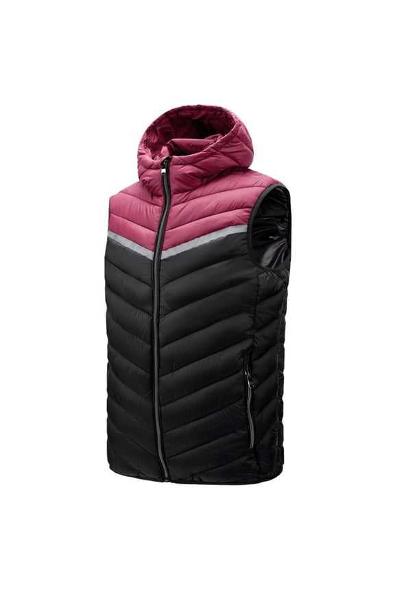Vest For Men Sevevn Men's Hooded Padded Jacket Lightweight Zipper Puffer Vest Jacket