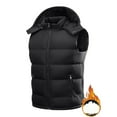 thumbnail image 1 of Vest For Men Sevevn Men's Winter Thickened Waistcoat Solid Color Sleeveless Padded Jacket With Detachable Hood, 1 of 6