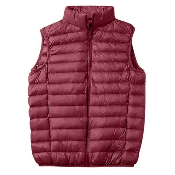 Vest For Men Sevevn Men's Winter Thickened Waistcoat Solid Color Sleeveless Padded Jacket