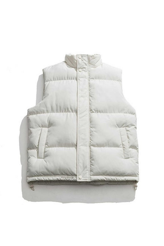 Vest For Men Winter Sevevn Men's Puffer Vest Stand Collar Quilted Sleeveless Jacket Outerwear