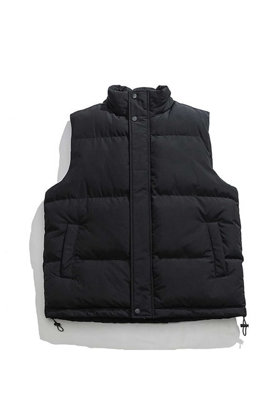Vest For Men Winter Sevevn Men's Puffer Vest Stand Collar Quilted Sleeveless Jacket Outerwear