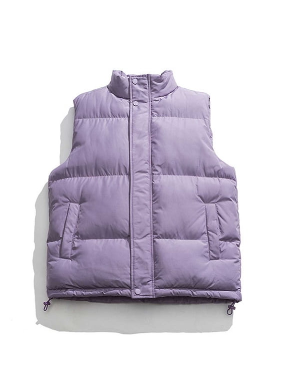 Vest For Men Winter Sevevn Men's Puffer Vest Stand Collar Quilted Sleeveless Jacket Outerwear