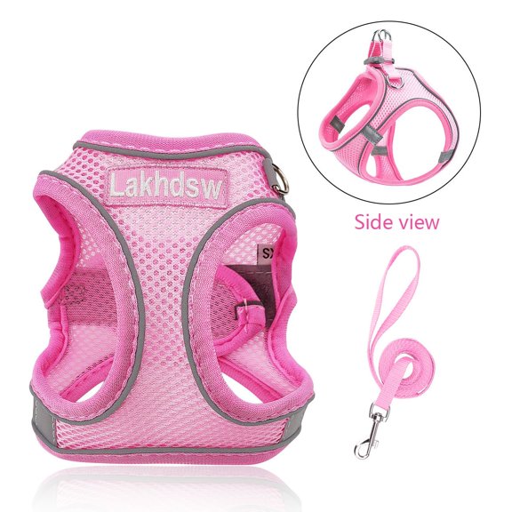 Vest Harness with Leash Set, Embroidered Dog Name, All Weather Mesh Step In for Every Dog