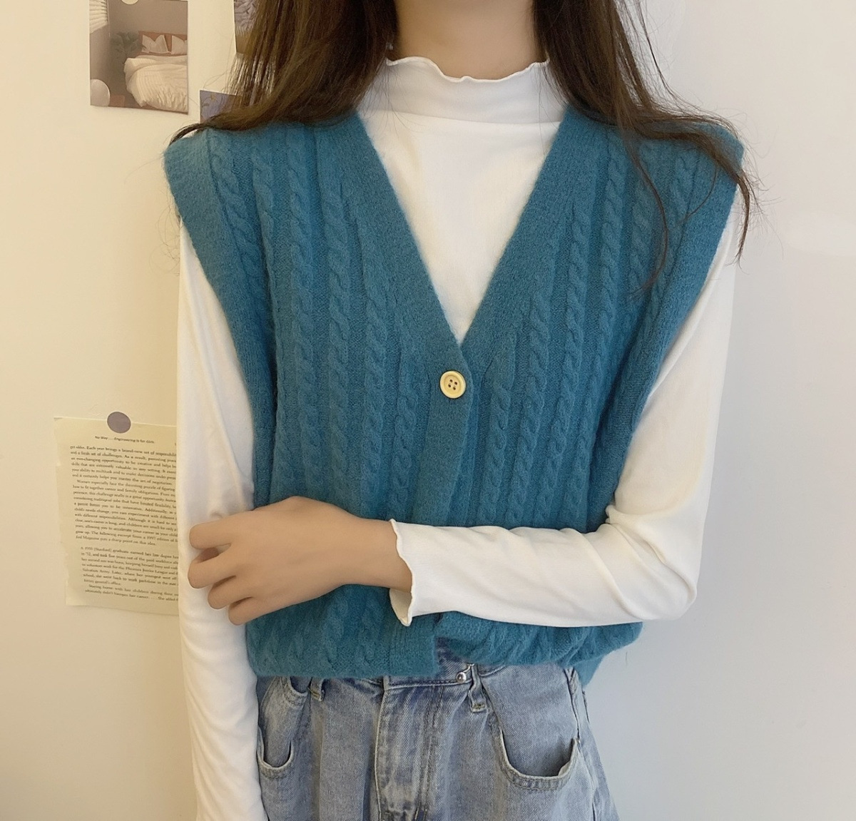 Vest Knitted Short Top for Petite Short Jacket for Spring 2023 New