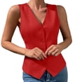 thumbnail image 1 of Vest Sleeveless V Neck Button Front Solid for Women Sunny Weekend Seasonal Favorite Casual Dressing Daily Commute Everyday Outfit Season Shift Summer Outfits, 1 of 6