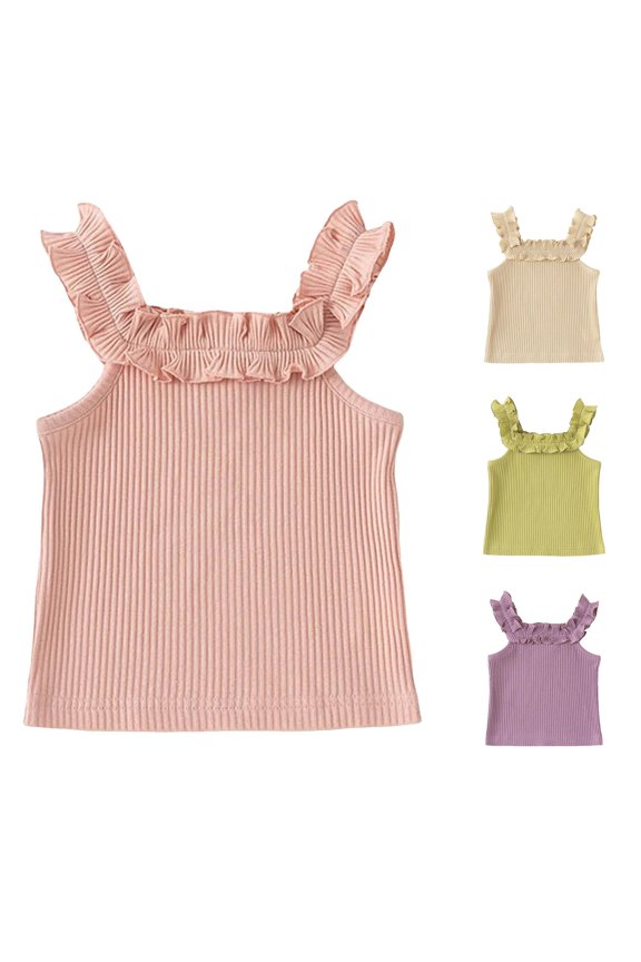 Vest Style Girl Vest Baby Lace Suspender Top Sleeveless T Loose Fit Girls Shirts 24 Months 3-4 Years