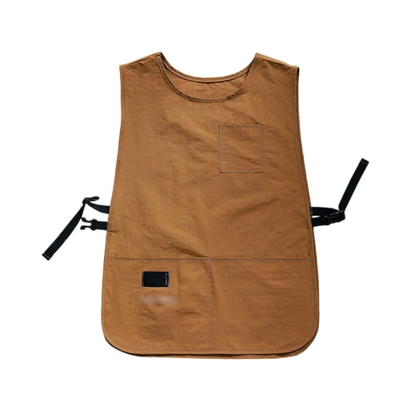 Vest Style Work Apron for Barista Bakery Milk Tea Shop Sleeveless Pullover Apron with Side Tie Pocket for Kitchen Service