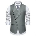 thumbnail image 1 of Vest Top Qiggri Men Solid Fashion Retro Have Pockets Button V-Neck Tanks Blouse Mens Suit Vest, 1 of 9