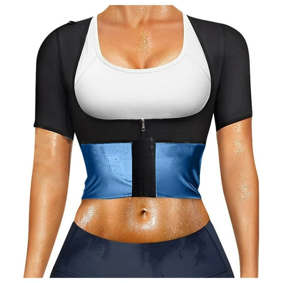 Vest Top Women's Sweat Enhancing Fitness Suit Long Sleeve Workout Gear For High Intensity Training" Athletic Vest Women Lightweight Winter Plaid Wind Vests Womens Active Double Women Western Blue S