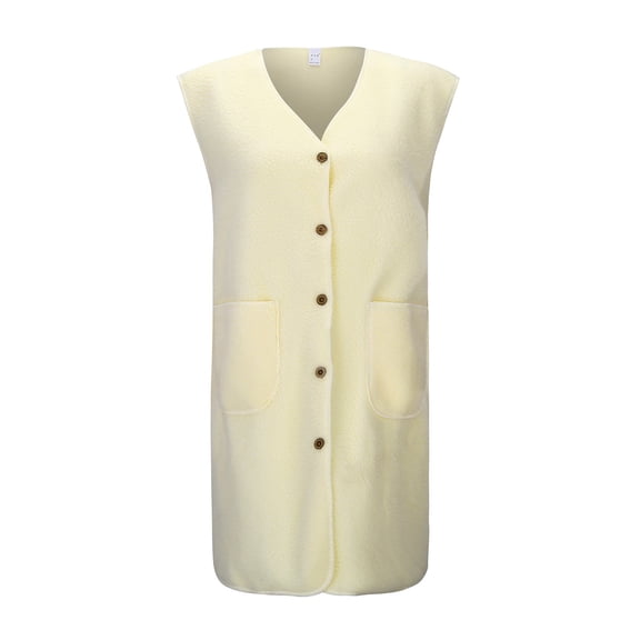 Vest Tops for Women Women's Vest Warm Thick Pullover Jacket Cozy Layering Outerwear For Cold Weather Leather plus Size Coat Women Petite Sub Heated plus Size Coats Vests Fashion Womens Busines White M