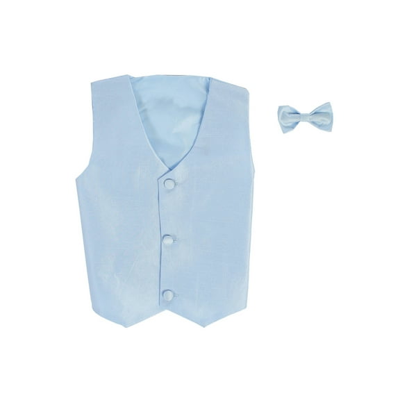 Vest and Clip On Baby Boy Bowtie set - LIGHT BLUE - L/XL (12-24 Months)