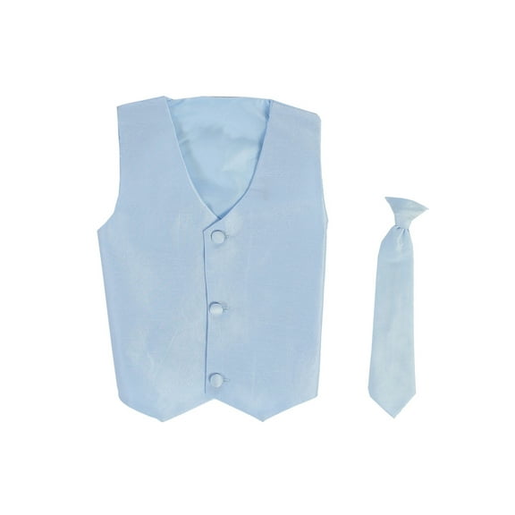 Vest and Clip On Baby Boy Necktie set - LIGHT BLUE - L/XL (12-24 Months)