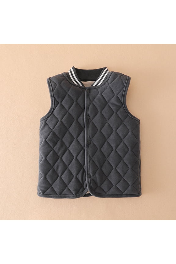 Vest for Boys Grey Puffer Jacket Jackets Sleeveless Windproof Down Jacket with Pocket for Kids Kids Boys Winter Vest 5-6 Years
