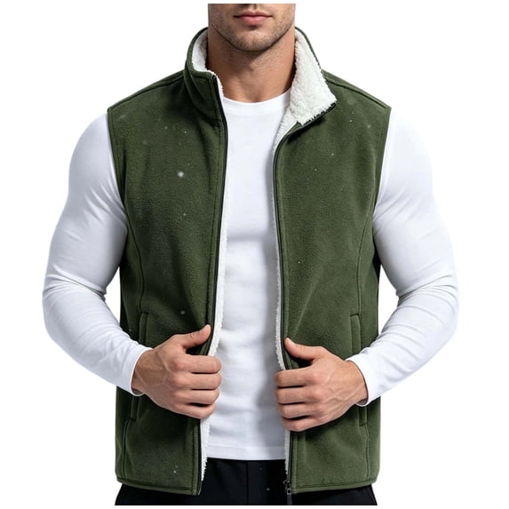 Vest for Men Fleece Lined Sleevelss Jackets Winter Warm Vests