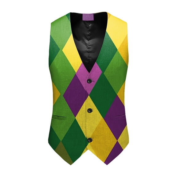 Mens Suit Vest Paisley Floral Waistcoats for Men Tuxedo Wedding Vest 3D-Print Festival Party Holiday Waistcoats Outfit Funny Spring