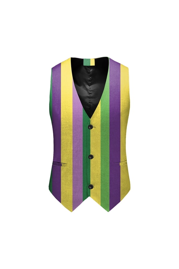 𝐌𝐚𝐫𝐝𝐢 𝐆𝐫𝐚𝐬 Vest for Men Novelty Mask Graphic 3D Print Waistcoat Funny Party Suit Vest for 𝐂𝐚𝐫𝐧𝐢𝐯𝐚𝐥 𝐏𝐚𝐫𝐚𝐝𝐞