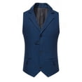 thumbnail image 1 of Vest for Men Sleeveless Sweater Vest Solid Color Midevil Lapel Collar Casual Daily Fitted Outwear(Blue,XL), 1 of 1