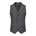 thumbnail image 1 of Vest for Men Sleeveless Sweater Vest Solid Color Midevil Lapel Collar Casual Daily Fitted Outwear(Dark Gray,M), 1 of 9