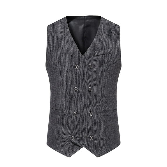Vest for Men Sleeveless Sweater Vest Solid Color Midevil V-Neck Casual Daily Fitted Outwear(Dark Gray,L)
