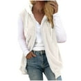 thumbnail image 1 of Vest for Women Fuzzy Sherpa Fleece Vest Cozy Sleeveless Gilet with Pocket Cozy Soft Zip up Hooded Waistcoat Outerwear, 1 of 5