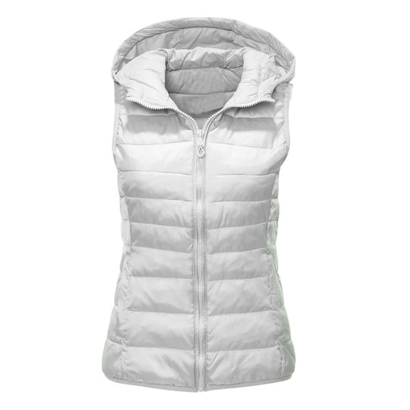 Vest for Women Hemlock Unisex Casual Solid Vest Zipper Pocket Loose Sleeveless Jacket Hooded Coat Vest