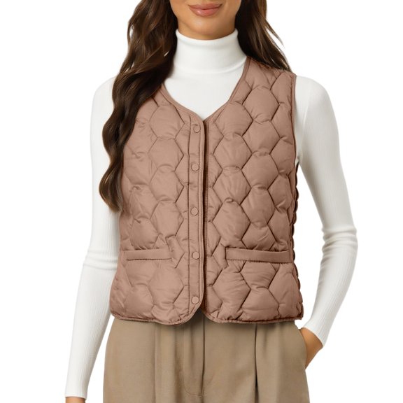 Vest for Women Hemlock Winter Lightweight Sleeveless Cotton Vest Jacket With Down Insulation Vest