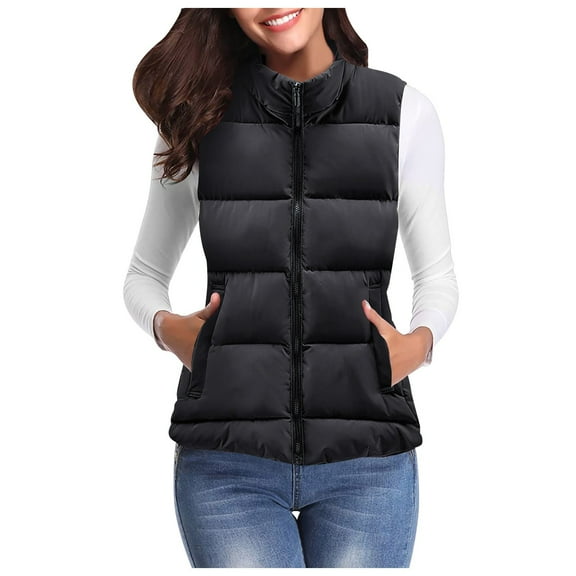 Vest for Women Hemlock Winter Warm Vest Outerwear Thick Padded Sleeveless Casual Vest