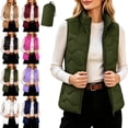 thumbnail image 1 of Vest for Women High Collar Padded Warm Lightweight Outerwear with Storage Bag Vest, 1 of 8