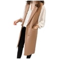 thumbnail image 1 of Vest for Women, Womens Long Suit Vests Elegant Casual Sleeveless Trun-down Collar Solid Color Trench Coats with Pockets Outerwear Jackets, 1 of 6
