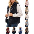 thumbnail image 1 of Vest for Women Zaewscy Women's Stand Collar Zip Up Fuzzy Sleeveless Vest Casual Fleece Gilet Black XL, 1 of 9