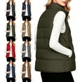 thumbnail image 1 of Vest for Women Zip Up Puffer Pockets Solid Color Sleeveless Casual Vest for Layering & Daily Wear, 1 of 9