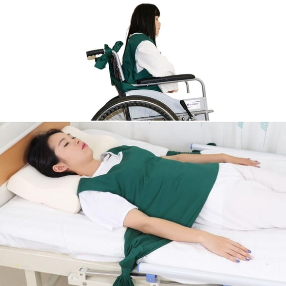 Vest restraint for bed or wheelchair use, fall prevention belt, adjustable chest strap
