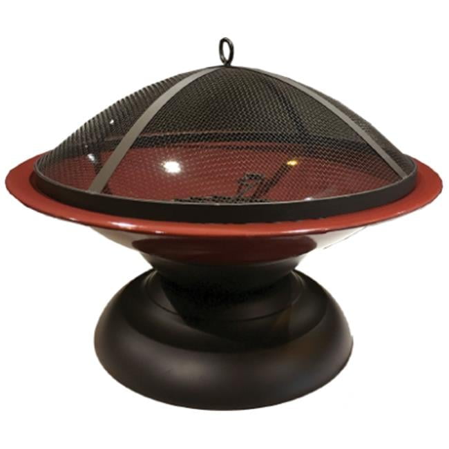 Oxblood Red Powder Coated Steel Free-Standing Fire Pit