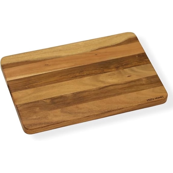 Vesta Homes Extra Large Wooden Cutting Board | 18 * 12 Inches | Chopping, Serving Board/Block for Vegetables, Fruits, Cheese and Charcuterie | Natural Acacia Wood | 1" Thick | Handcrafted in India